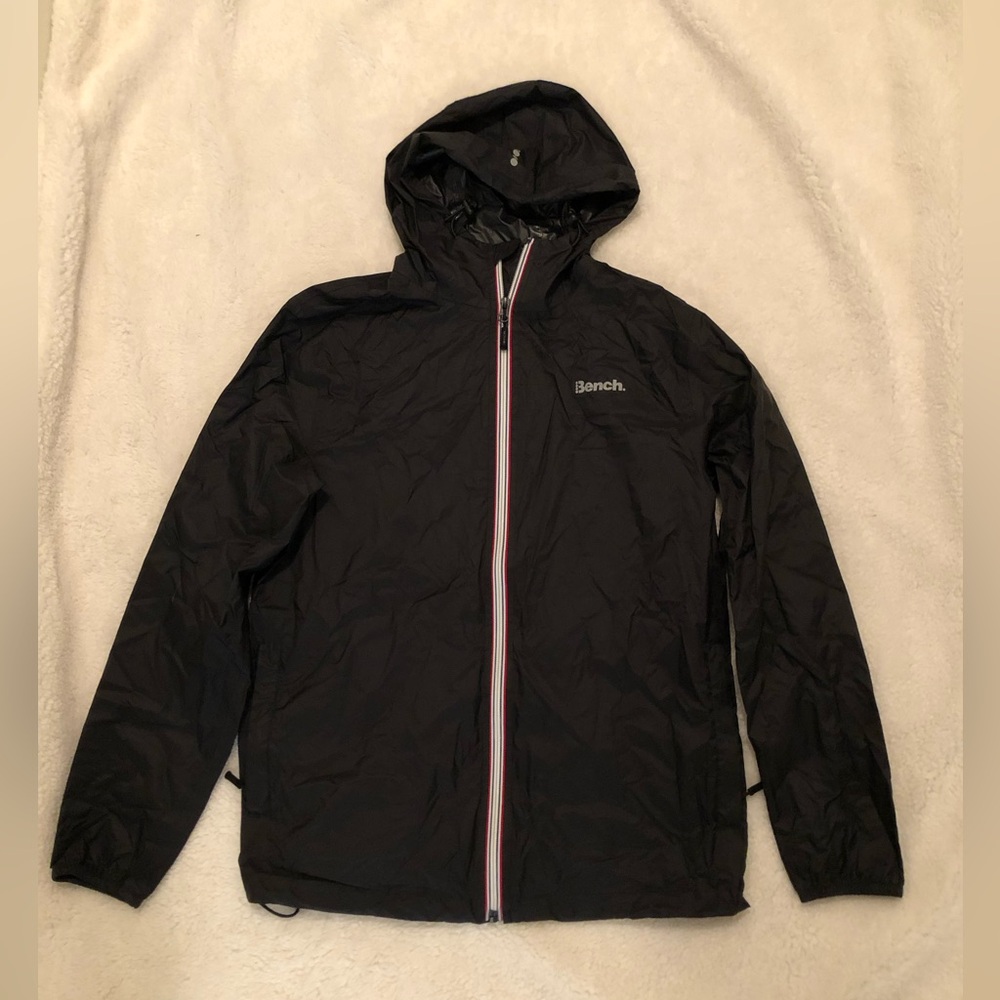 NWOT- Bench Black Windbreaker with Red Accents